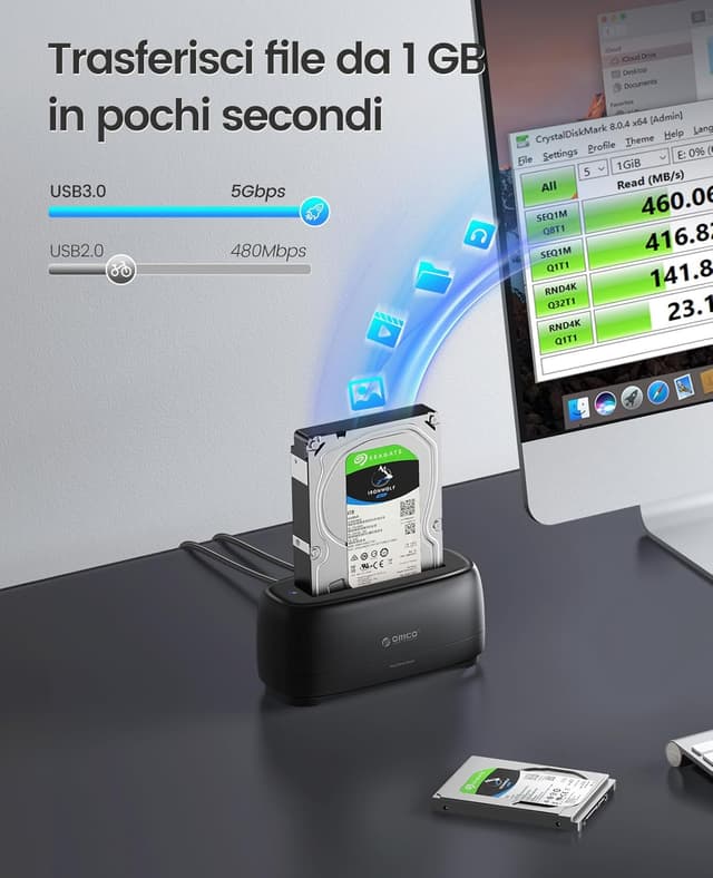 Detalle de ORICO DD18U3 docking USB 3.0 per HDD SSD