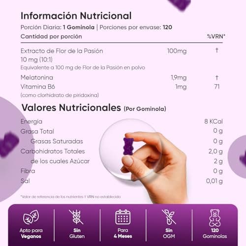 Detalle 2 de WeightWorld Melatonina Gominolas 120 U