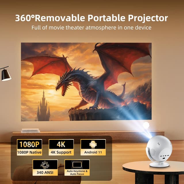 Detalle de Salange Bedroom Projector 1080P for home cinema
