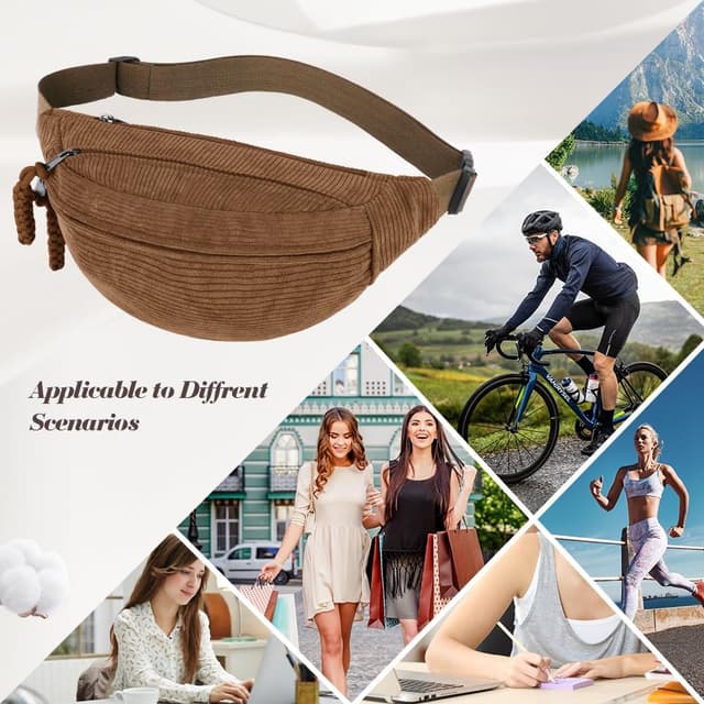 Detalle 2 de Aucuu Cord-Bauchtasche für Damen – kleine Umhängetasche im Retro-Style