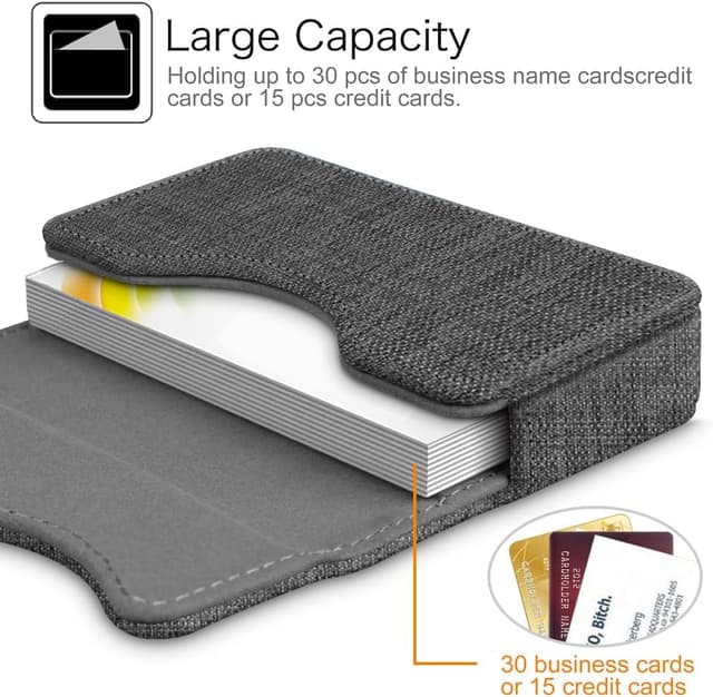 Detalle de Fintie Étui pour cartes de visite en cuir synthétique avec fermeture magnétique (10 x 6 x 2 cm)