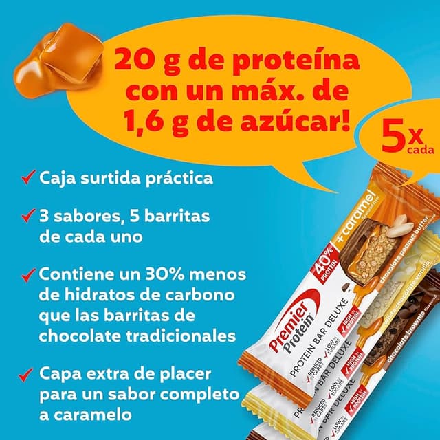 Thumbnail 2 de Premier Protein Bar Deluxe Multisabor 15x50g 🍫