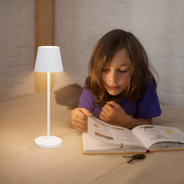 Thumbnail 6 de Klighten 2 Pezzi Lampada LED dimmerabile da tavolo ricaricabile, 3000K, IP54, in alluminio (H38 cm) bianco