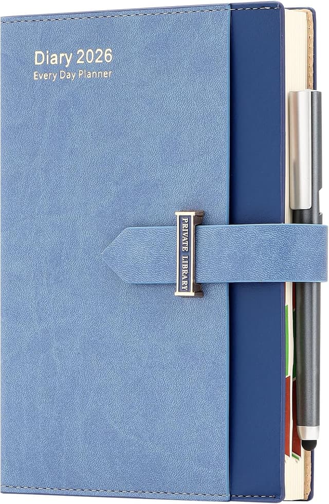 Detalle de Mcdsuc Academic Diary 2026 A5 (Jan–Dec 2026) — day-per-page planner with hardcover, tabs and pen