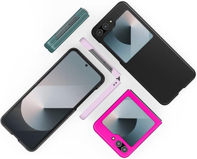 Thumbnail 6 de WEYNRBOX Hülle für Samsung Galaxy Z Flip 6 – Hard-Case aus PC mit 2x Displayschutzfolie (schwarz)