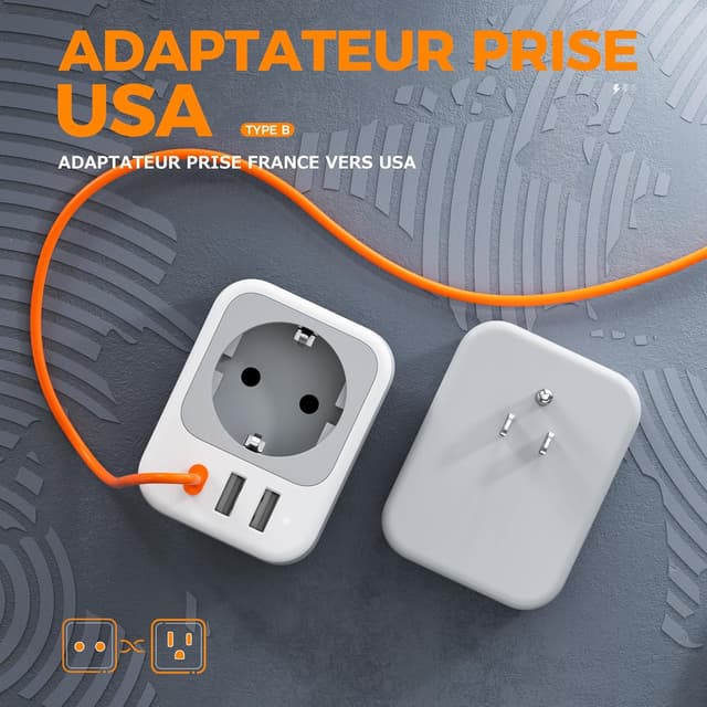 Detalle 2 de Adaptateur TESSAN USA 4 en 1 1875 W