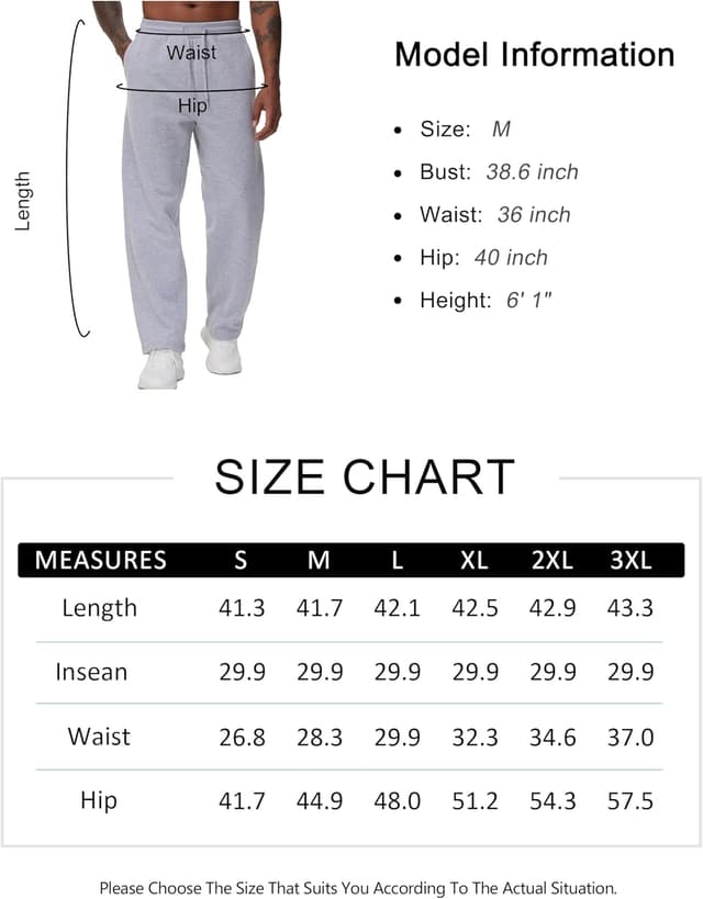 Thumbnail 6 de Pantaloni sportivi da uomo in pile THE GYM PEOPLE con tasche e coulisse per allenamento e tempo libero