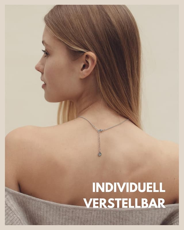 Detalle de GD GOOD.designs Buchstaben-Kette Silber für Damen: Initialien-Anhänger aus 316L-Edelstahl