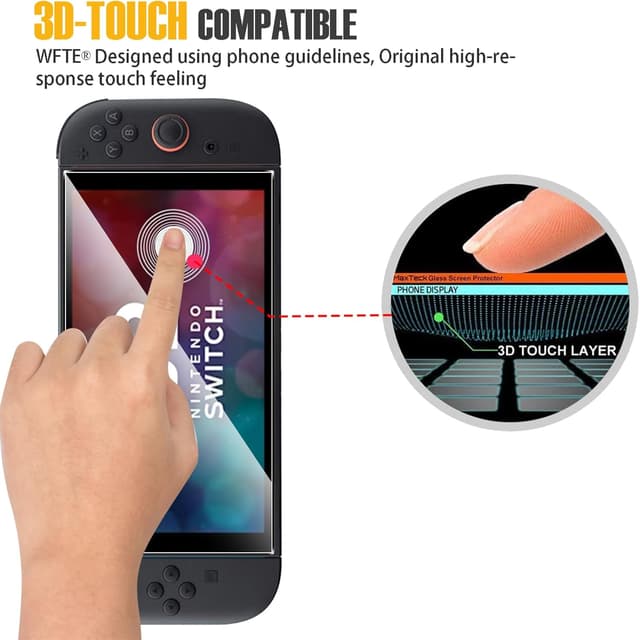 Detalle de Lot de 2 verres trempés WFTE pour Nintendo Switch 2 (modèle 2025) – 0,26 mm, dureté 9H, transparence 99%