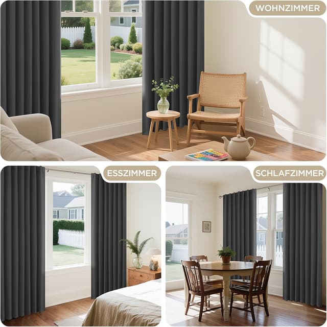 Detalle 1 de Joydeco Verdunkelungsvorhänge 2er Set H 200