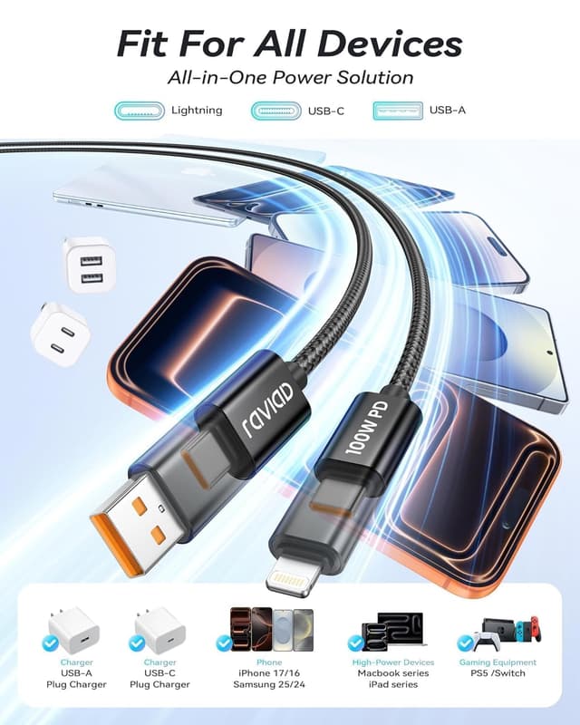 Thumbnail 3 de RAVIAD Cable de carga 4 en 1 1m