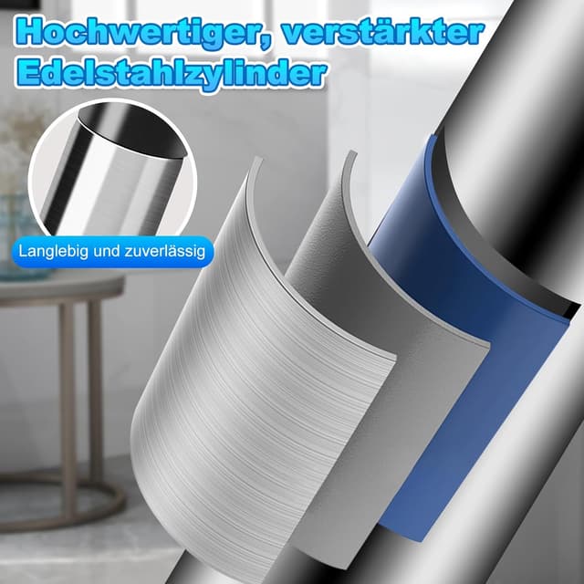 Thumbnail 6 de Rohrreiniger Druckluft Abflussreiniger Pumpe mit Drucklufttechnologie und Druckanzeige (4 Saugnäpfe) – Pömpel Toilette, grau