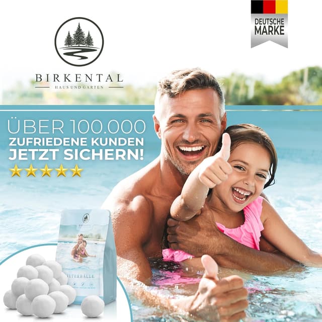 Thumbnail 6 de Birkental Pool Filterbälle mit Wäschenetz – langlebiger Sandfilter-Ersatz (700 g)