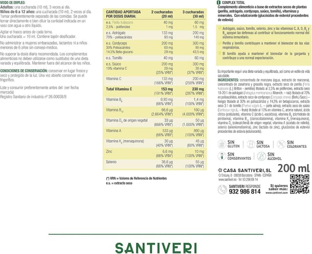 Thumbnail 1 de SANTIVERI Complex Total 200 ml