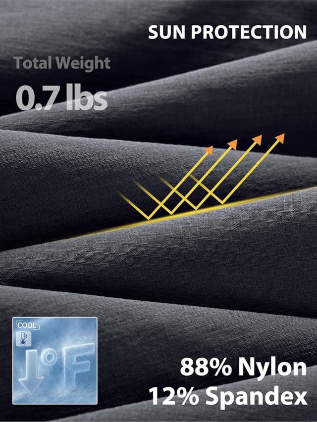 Detalle de Men’s Lightweight Cargo Hiking Pants (6 Pockets) — Nylon Stretch Waterproof Quick-Dry Travel Workwear