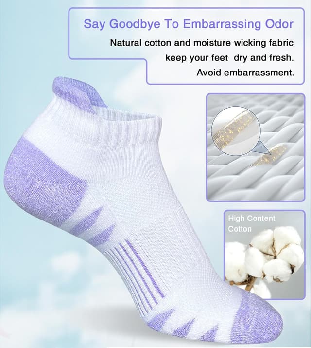 Thumbnail 4 de Heyoboy Womens Ankle Anti-blister Running Socks 5 Pairs