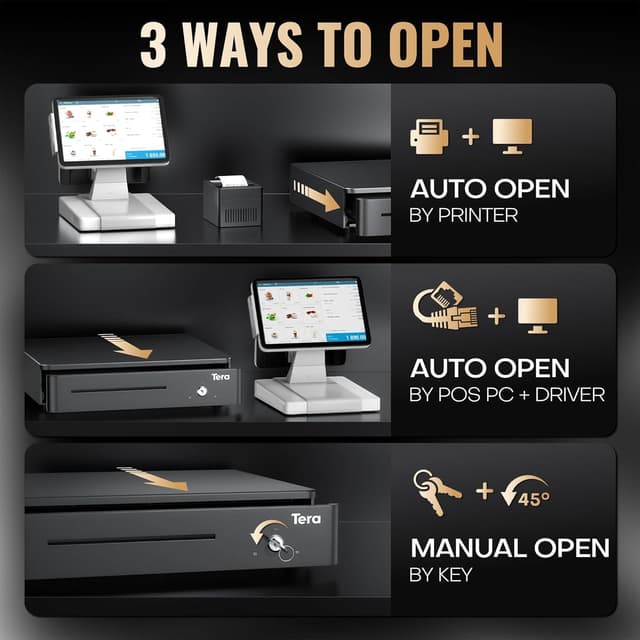 Thumbnail 2 de Tera Tiroir Caisse 33x35 4 billets 8 pièces