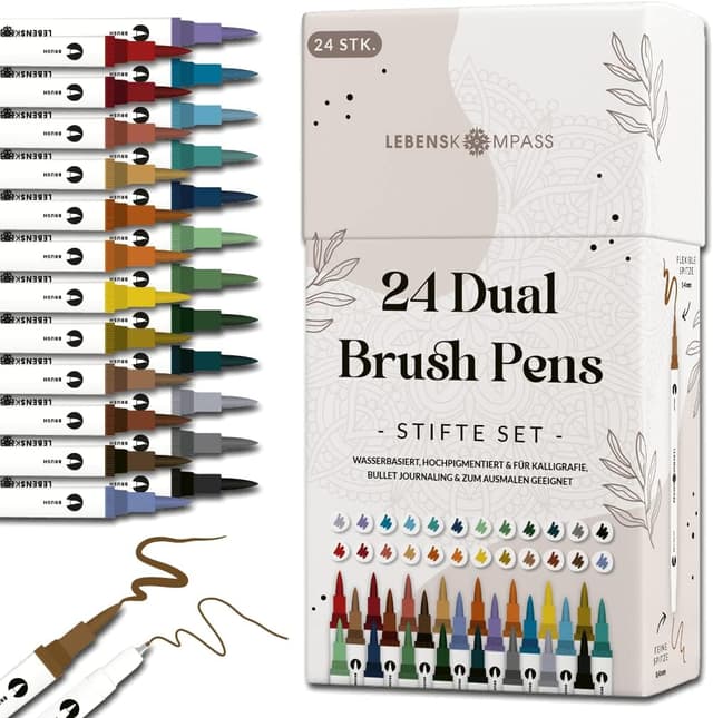 Imagen de LEBENSKOMPASS Brush Pen Set 24 Farben en OfertitasTOP