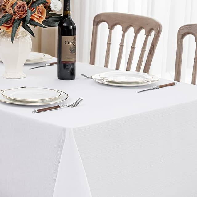 Detalle de Softalker Mantel Antimanchas Blanco Cuadrado 80x80 cm 🧻