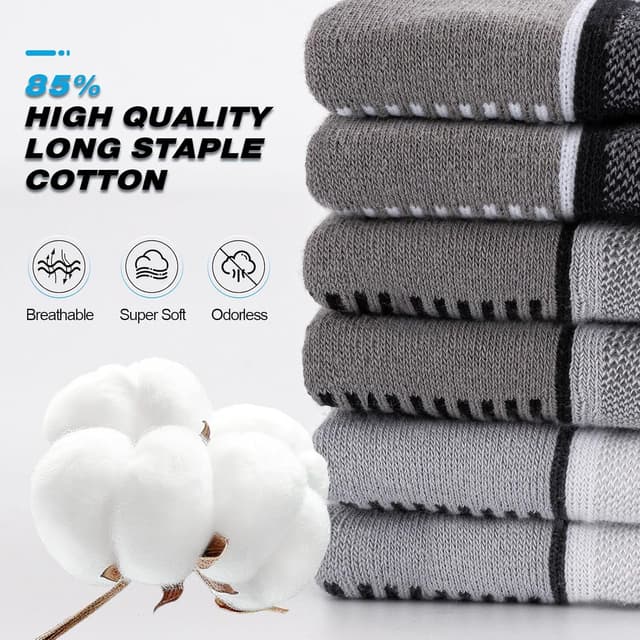 Detalle de Cirorld Sneaker Socken (6 Paar) Herren/Damen – atmungsaktiv, gepolstert und mit Kompression für 43–46 / 37–42 / 47–50