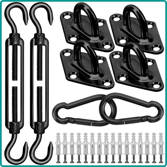 Detalle de Morzejar Sonnensegel-Befestigungsset aus 304 Edelstahl (M6, schwarz), 40-teilig