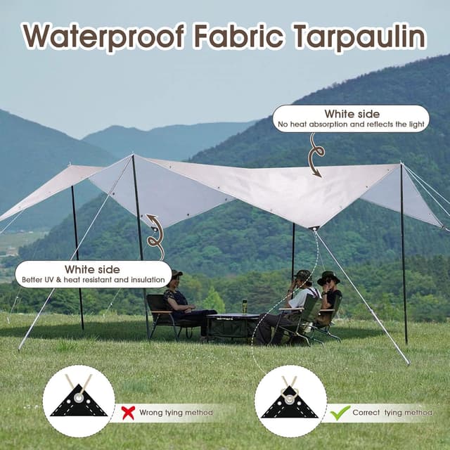 Detalle de Telo Impermeabile Esterno 2x3m in PE 180 g/m² con occhielli rinforzati: telone multiuso per mobili da giardino, barche, camion e altro