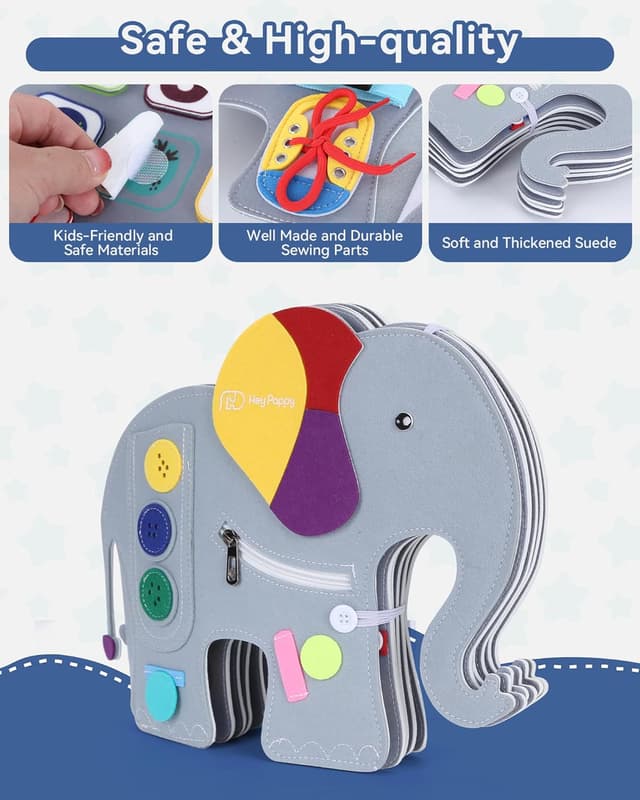 Thumbnail 2 de Heypappy Busy Board 12 en 1 libro sensorial