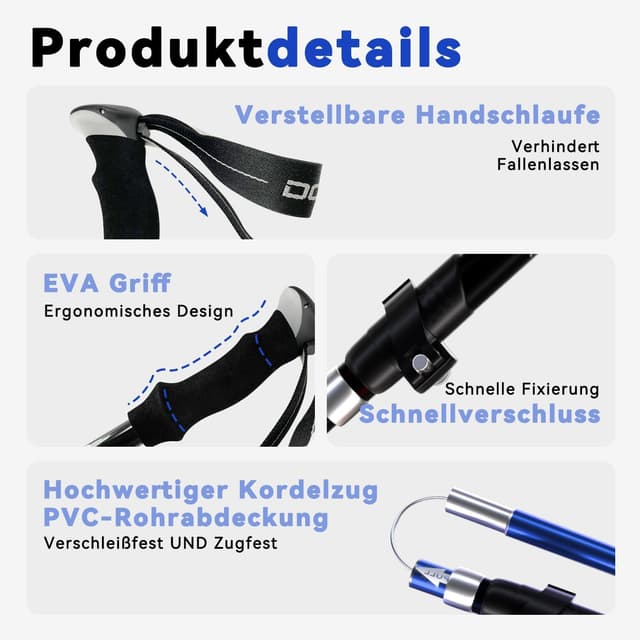 Thumbnail 4 de DOBESTS Wanderstöcke 110 bis 130 cm verstellbar