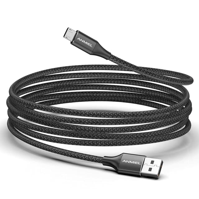 Detalle de ANMIEL Ultralanges Micro-USB-Kabel (5 m) mit Schnellladung bis 2,4 A und Datenübertragung bis 480 Mbit/s