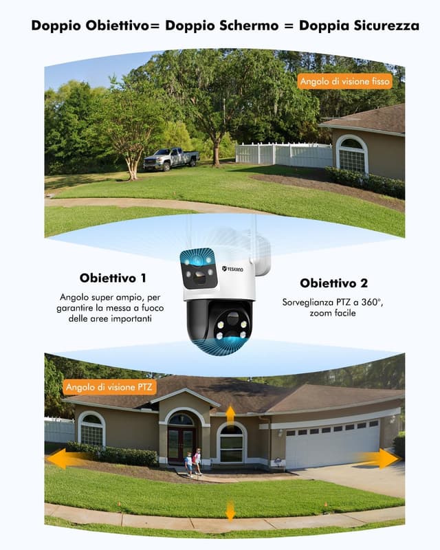 Detalle de YESKANO Telecamera Wi‑Fi 6MP per esterno con pannello solare