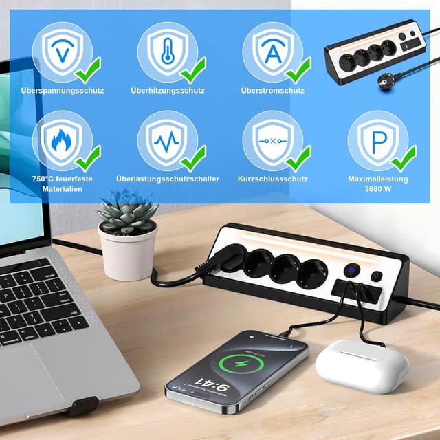 Detalle 2 de Steckdosenleiste mit USB-C 16A 90°