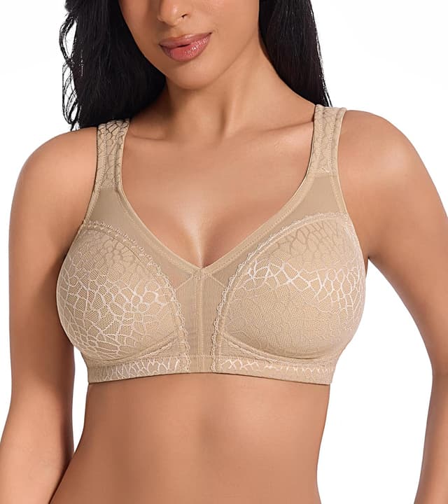 Detalle de DotVol Damen Komfort Vollschalen Minimizer BH ohne Bügel in großen Größen