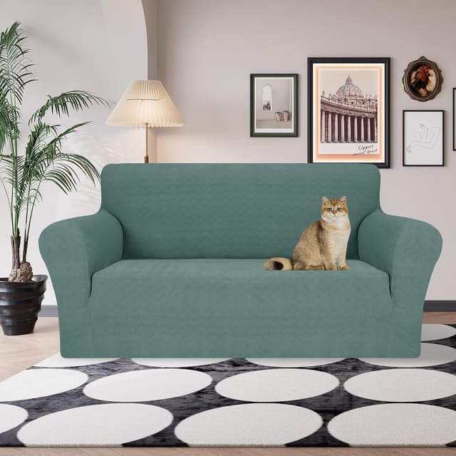 Thumbnail 1 de Ystyle copridivano 2 posti con braccioli super elasticizzato antigraffio, antiscivolo e lavabile verde