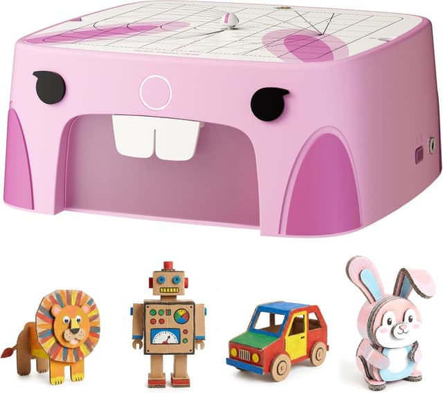 Detalle de BEAVERBOT Kartonschneider Kinder-Spielzeug ab 3 Jahren (Pink) – klingenlose DIY-Werkzeug für STEM & STEM/STEAM
