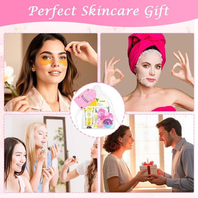 Detalle 2 de KONEUK 120 PCS Spa Party Supplies Kit for Women (Face Masks, Under-Eye Patches, Hand Cream, Foot Bath Bombs & More)