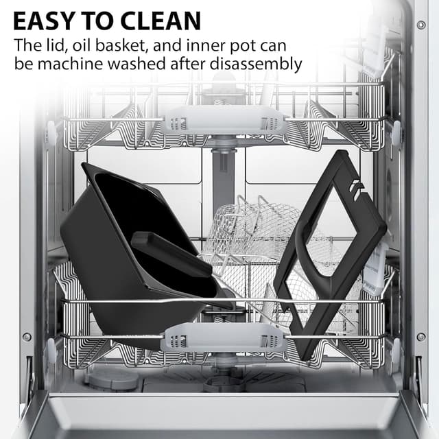 Thumbnail 6 de Pukomc 3-Liter Deep Fryer (1500W) with Adjustable Temperature, Viewing Window & Dishwasher-Safe Parts