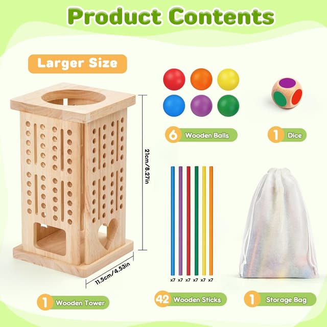 Thumbnail 5 de Montrix Montessori Spielset 42 Holzstäbchen — Lernspiel 🎲