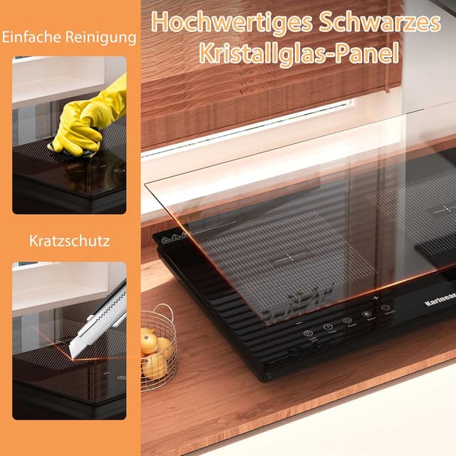 Thumbnail 6 de Induktionskochfeld 2 Platten (60 cm) 3500 W mit Boost & Touch-Steuerung, 240-Minuten-Timer und Kindersicherung