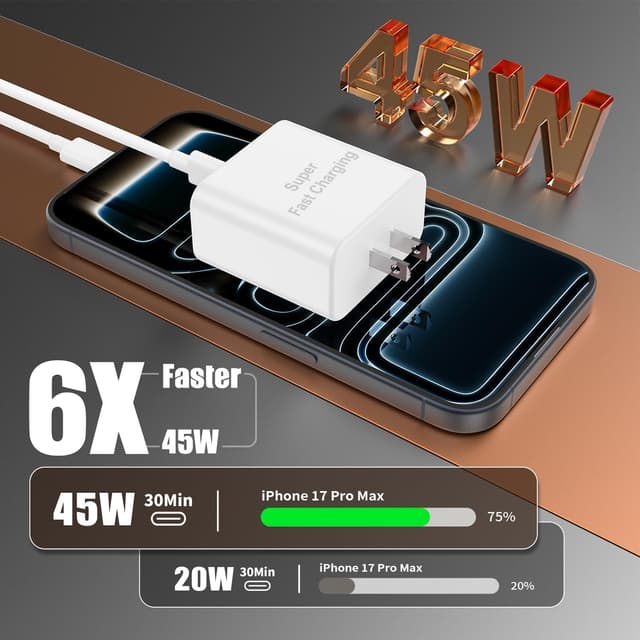 Thumbnail 2 de iPhone 17 charger 45W fast charge