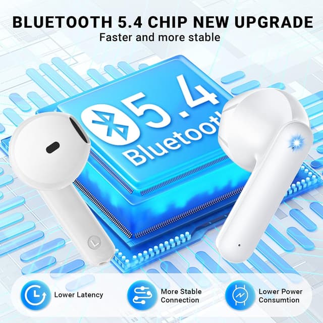 Detalle de Wireless Earbuds Bluetooth 5.4 with ENC Mic, 42H Playtime, USB-C Charging Case