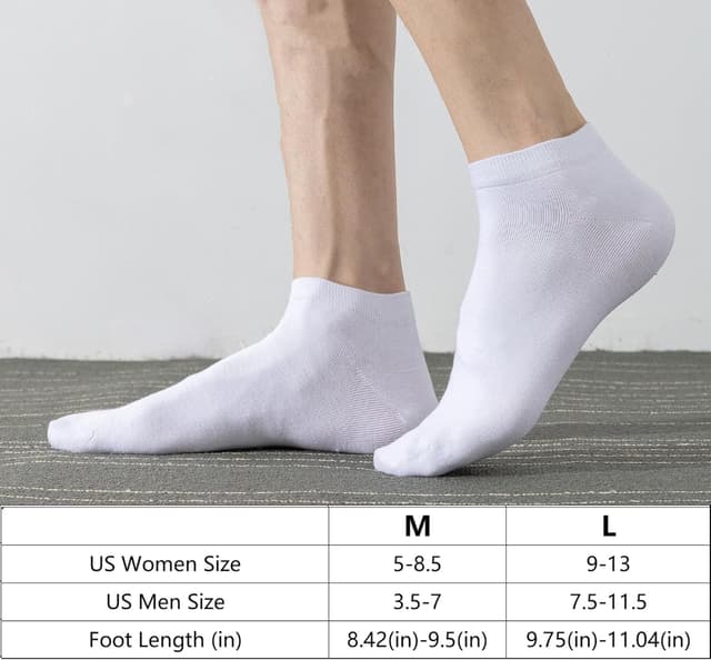 Detalle de DarkCom 8 Pairs Ankle Socks (Women & Men) in Cotton for Trainers & Casual Shoes