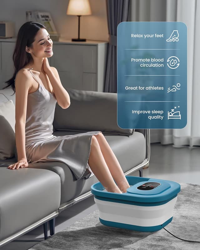 Thumbnail 3 de COMFIER Fußsprudelbad mit Massage, Heizung und Timer (8 Shiatsu-Rollen, 35–48 °C)