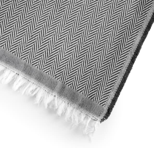 Detalle de Textilhome Copridivano e Copriletto Multiuso Modello Martina “plaid/foulard” 130x180 cm – grigio scuro, certificato OEKO-TEX