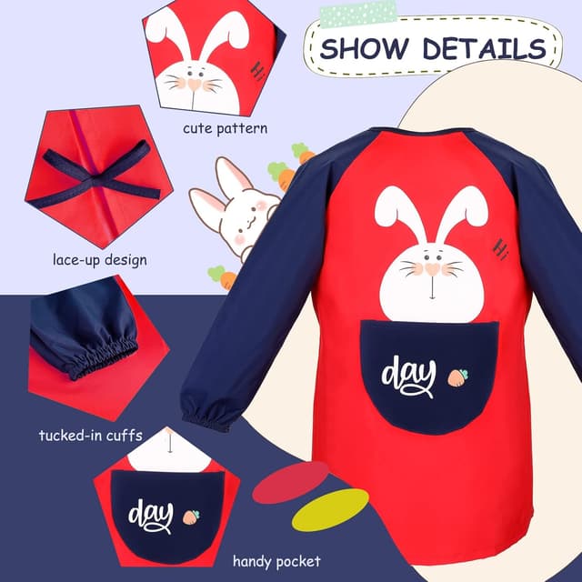 Thumbnail 3 de Romon Tablier Peinture Enfant 6–8 ans imperméable 🎨