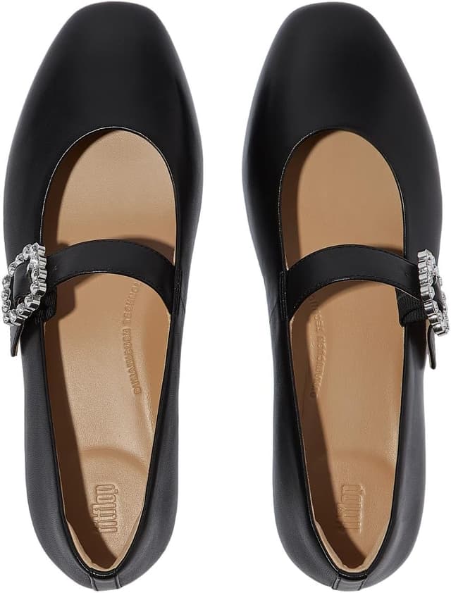 Detalle de Fitflop Mary Jane women’s ballerina shoes in black