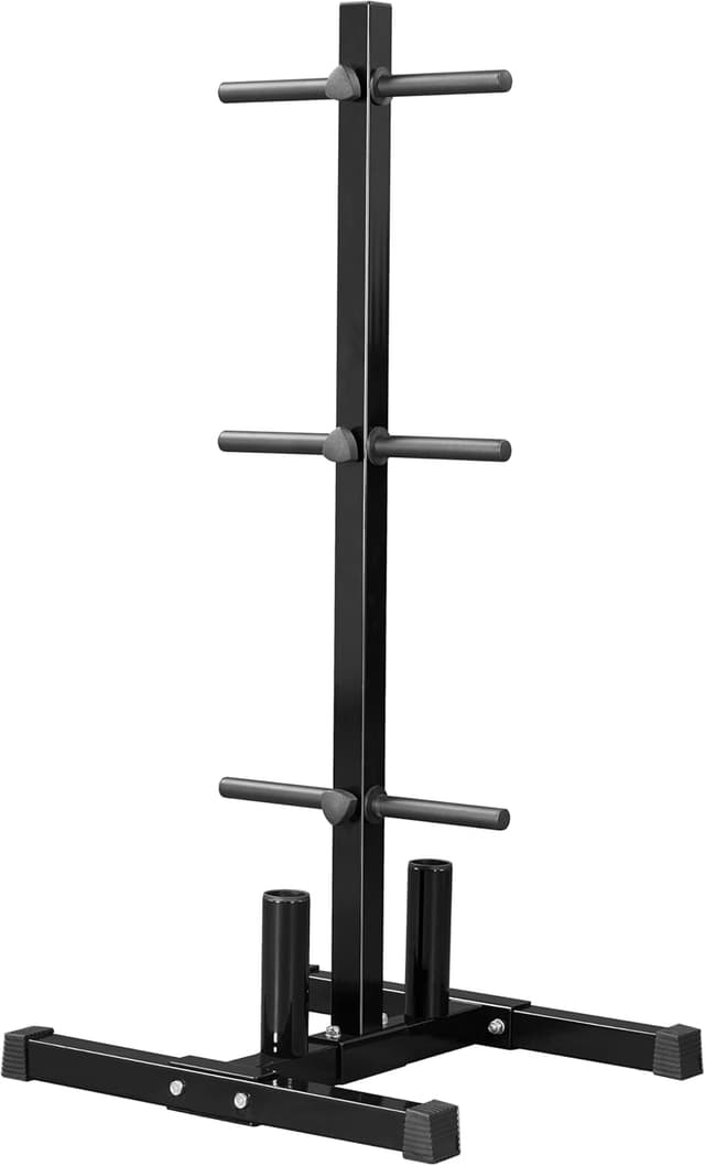 Detalle de Yaheetech rastrelliera per dischi e bilancieri in metallo con supporti regolabili (portata 400 kg)