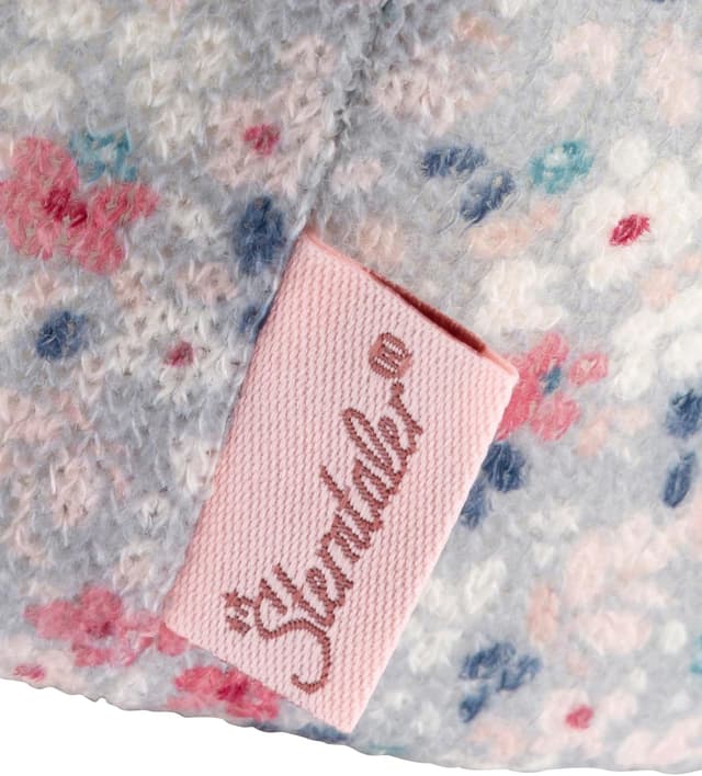 Detalle de Sterntaler Beanie-Mütze Melange mit dezenter Streifenoptik – Neugeborenenmütze mit angeschnittenen Ohrenklappen und Bindeband