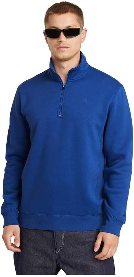 Detalle de G-Star Herren Premium Core Half Zip Sweater – bequemer Pulli mit originellem Look