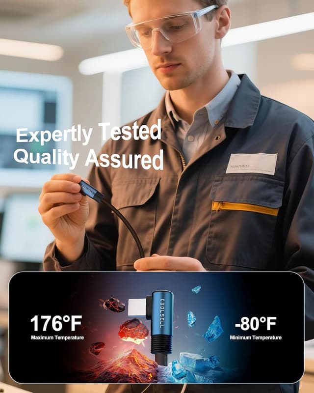 Detalle 2 de COOLSELL Right Angle Short USB-C Cable (15cm, 3-Pack) – Silicone 60W fast charging lead