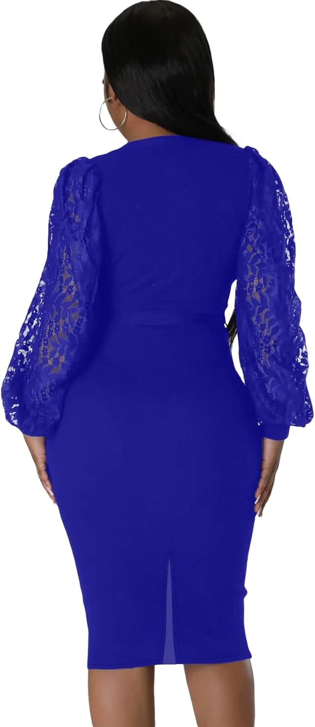 Detalle de BOGURST Semi Formal Bishop Sleeve Midi Dress